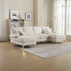 Canapé d'angle en chenille en U, multicolore, style moderne, 5 places et plus