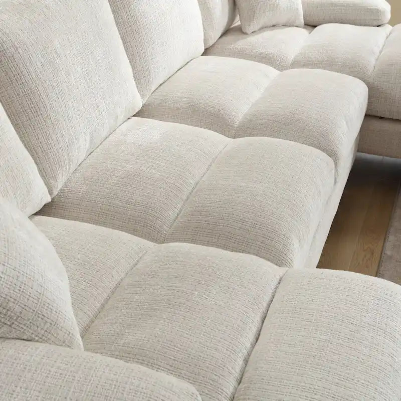 Canapé d'angle en chenille en U, multicolore, style moderne, 5 places et plus