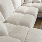 Canapé d'angle en chenille en U, multicolore, style moderne, 5 places et plus