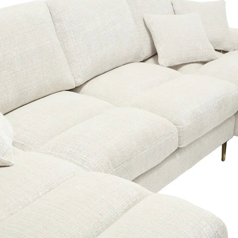 Canapé d'angle en chenille en U, multicolore, style moderne, 5 places et plus