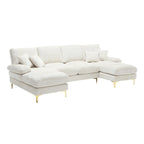 Canapé d'angle en chenille en U, multicolore, style moderne, 5 places et plus