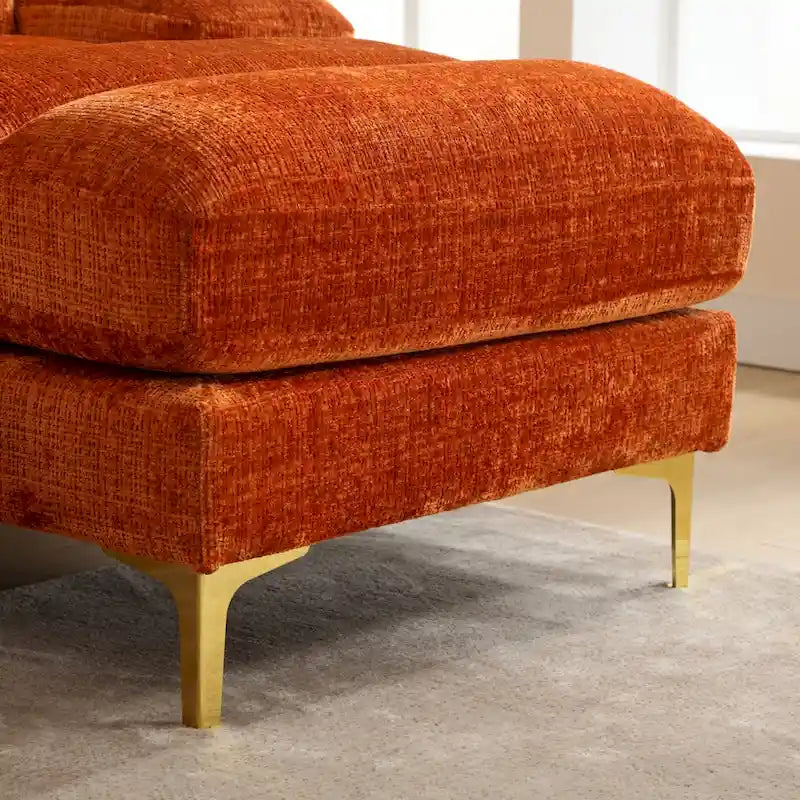 Canapé d'angle en chenille en U, multicolore, style moderne, 5 places et plus