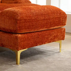 Canapé d'angle en chenille en U, multicolore, style moderne, 5 places et plus