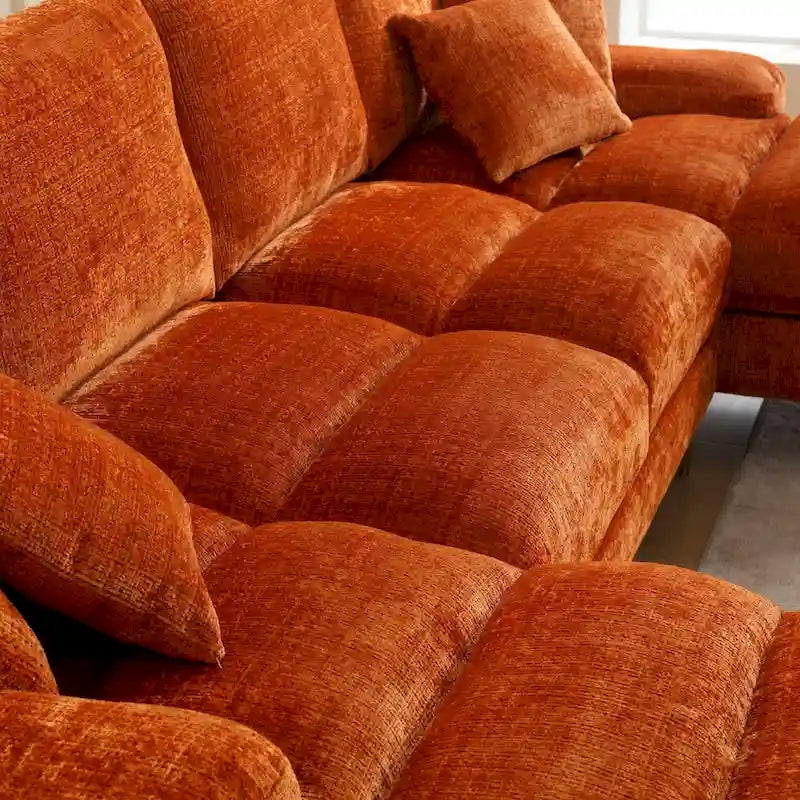 Canapé d'angle en chenille en U, multicolore, style moderne, 5 places et plus