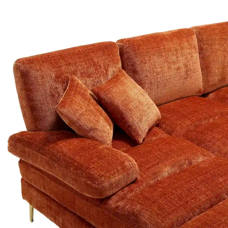 Canapé d'angle en chenille en U, multicolore, style moderne, 5 places et plus