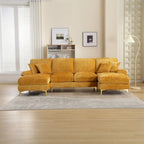 Canapé d'angle en chenille en U, multicolore, style moderne, 5 places et plus