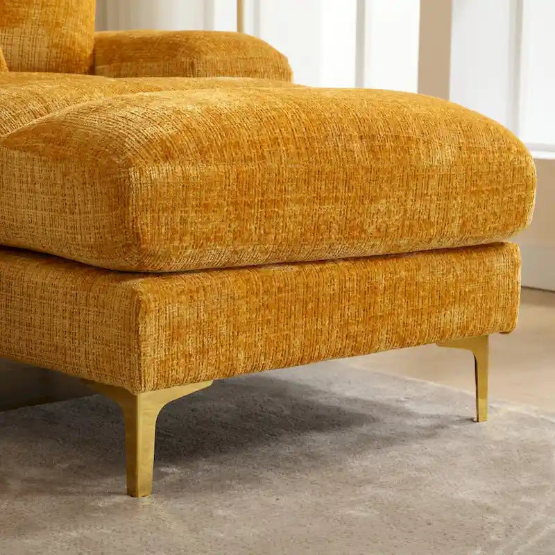 Canapé d'angle en chenille en U, multicolore, style moderne, 5 places et plus