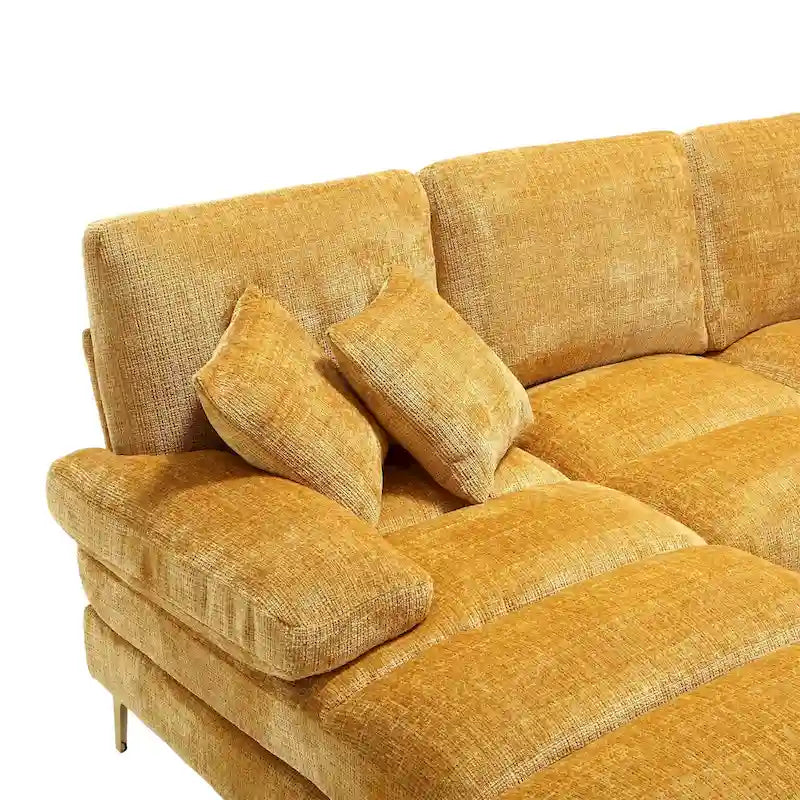 Canapé d'angle en chenille en U, multicolore, style moderne, 5 places et plus