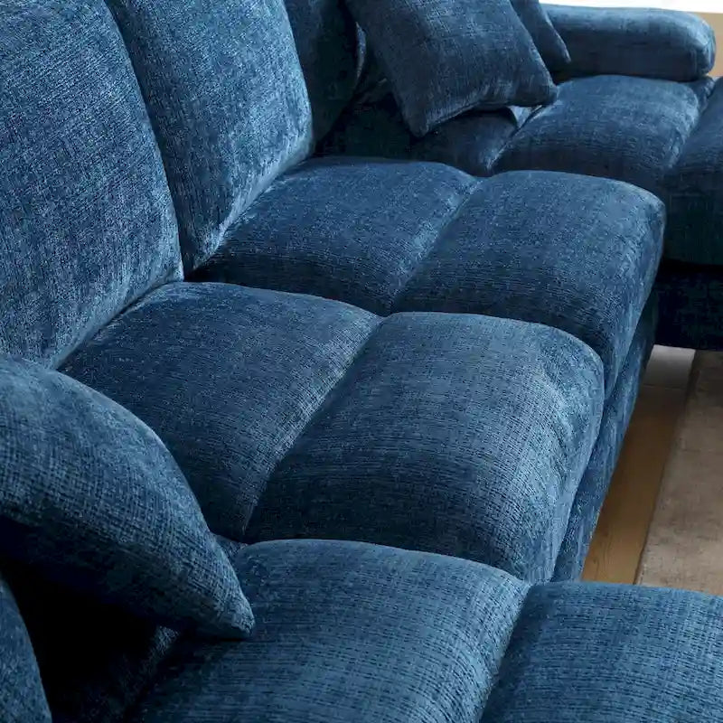Canapé d'angle en chenille en U, multicolore, style moderne, 5 places et plus