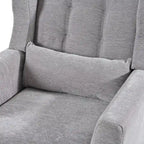 Gris / Gris Foncé / Gris Clair / Beige – Fauteuil d'appoint rembourré à une place avec pieds en bois