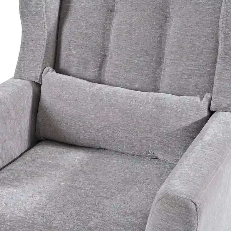 Gris / Gris Foncé / Gris Clair / Beige – Fauteuil d'appoint rembourré à une place avec pieds en bois