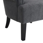 Gris / Gris Foncé / Gris Clair / Beige – Fauteuil d'appoint rembourré à une place avec pieds en bois