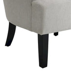 Gris / Gris Foncé / Gris Clair / Beige – Fauteuil d'appoint rembourré à une place avec pieds en bois