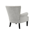 Gris / Gris Foncé / Gris Clair / Beige – Fauteuil d'appoint rembourré à une place avec pieds en bois