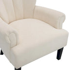 Gris / Gris Foncé / Gris Clair / Beige – Fauteuil d'appoint rembourré à une place avec pieds en bois
