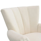Gris / Gris Foncé / Gris Clair / Beige – Fauteuil d'appoint rembourré à une place avec pieds en bois