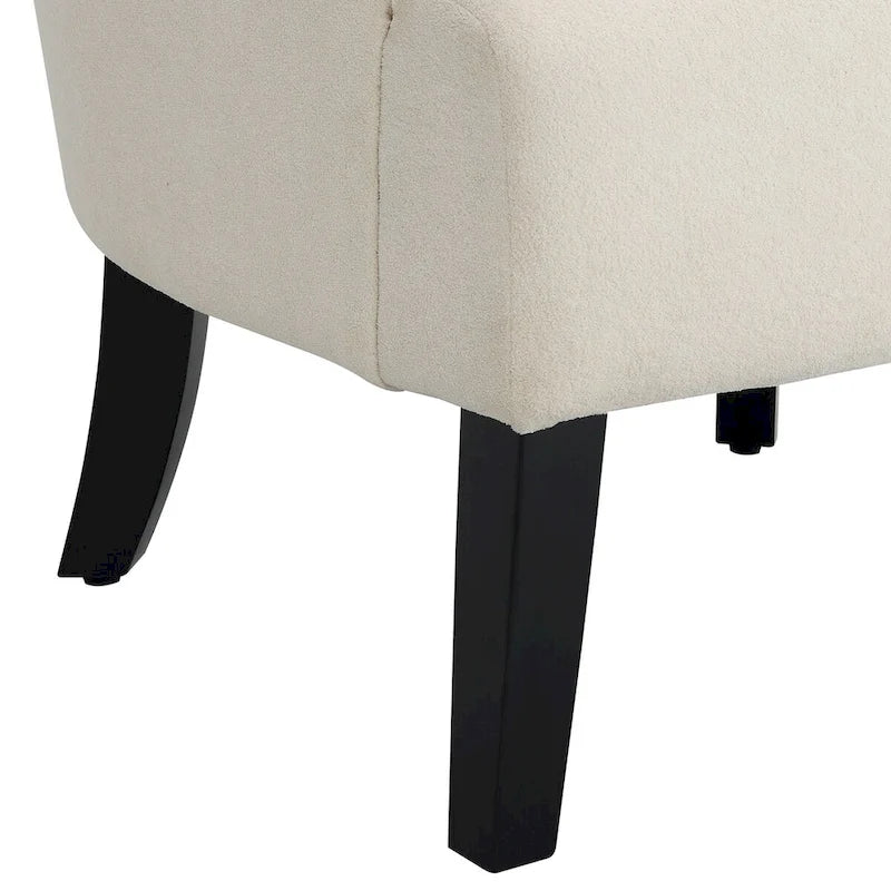 Gris / Gris Foncé / Gris Clair / Beige – Fauteuil d'appoint rembourré à une place avec pieds en bois