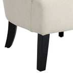 Gris / Gris Foncé / Gris Clair / Beige – Fauteuil d'appoint rembourré à une place avec pieds en bois