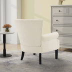 Gris / Gris Foncé / Gris Clair / Beige – Fauteuil d'appoint rembourré à une place avec pieds en bois