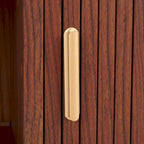Table basse tambour à 2 portes Noyer/Or