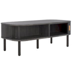 Table basse tambour à 2 portes Noyer/Or