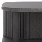 Table basse tambour à 2 portes Noyer/Or