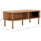 Table basse tambour à 2 portes Noyer/Or